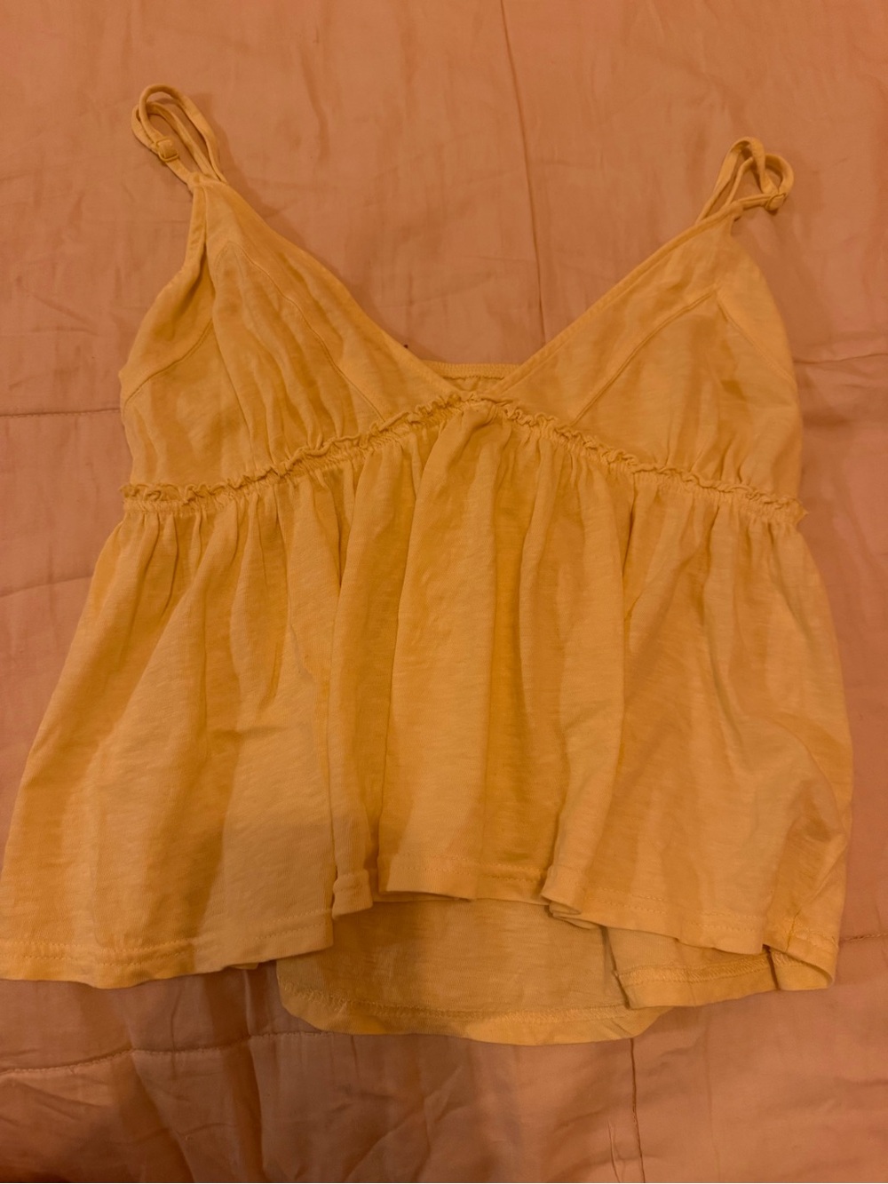 Arie  Yellow Ruffle Cami Top